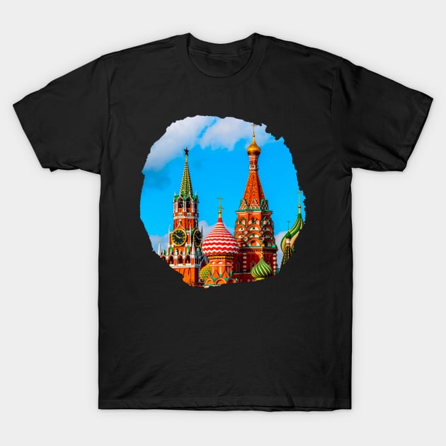 Moscow Kremlin and St. Basil Cathedral T-Shirt by funfun